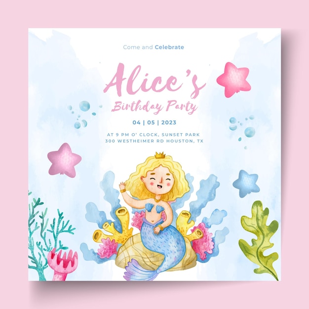 Vector children's birthday flyer template