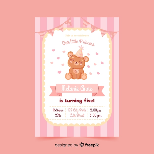 Vector children's birthday invitation template