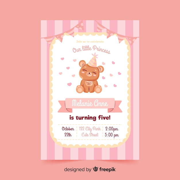 Vector children's birthday invitation template