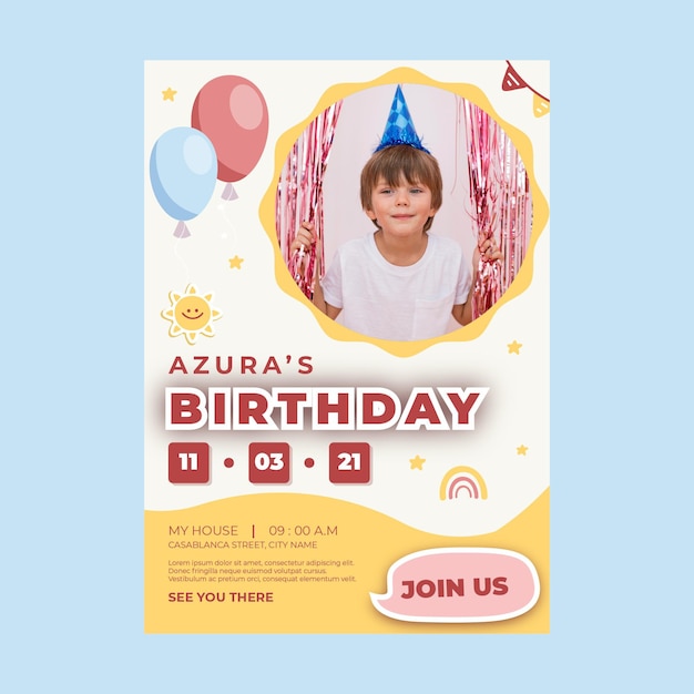 Vector children's birthday poster