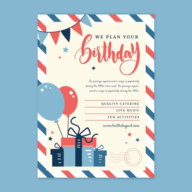 Children's birthday vertical flyer