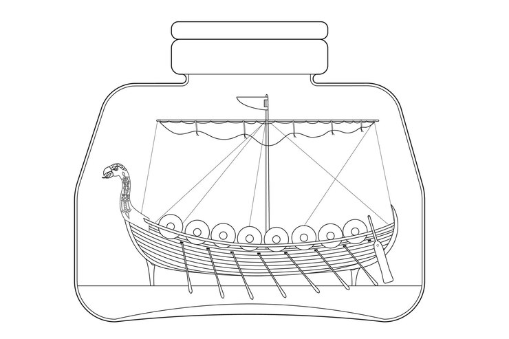 वेक्टर children's coloring book ancient ship viking ship drakkar vector