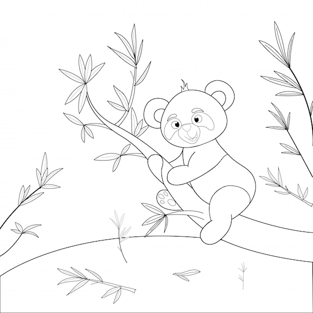 Children s coloring book with cartoon animals. Educational tasks for preschool children cute Panda