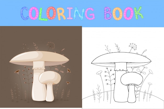 Vector children's coloring book with cartoon animals