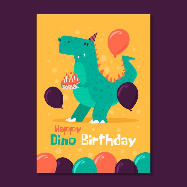 Children's day birthday card invitation template