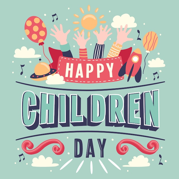 Children's day hand lettering