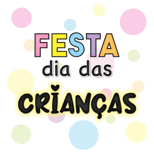 children's day party banner in portuguese