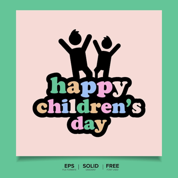 Children's day vector design template