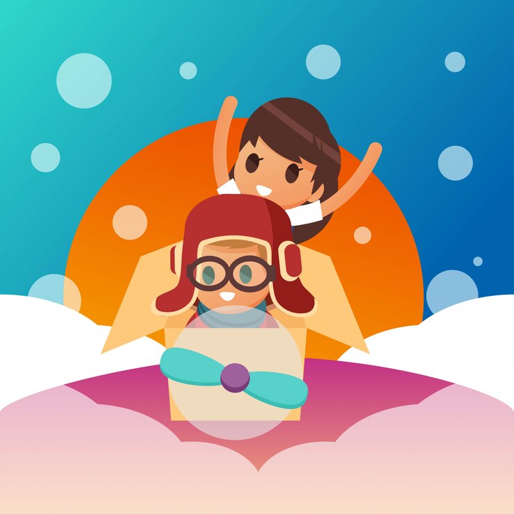 Vector children's dream illustration