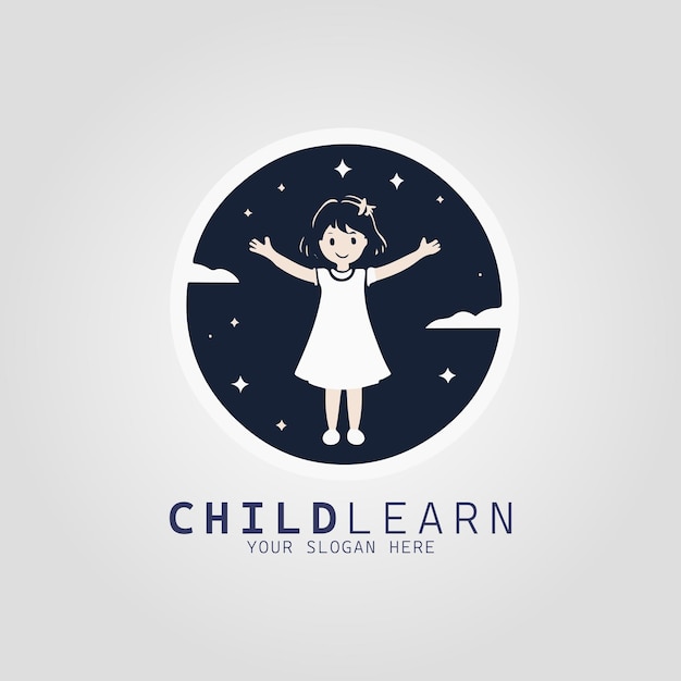 회사 및 브랜딩을 위한 어린이 교육 로고 개념