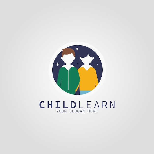 ベクトル 会社とブランディングのための児童教育ロゴコンセプト