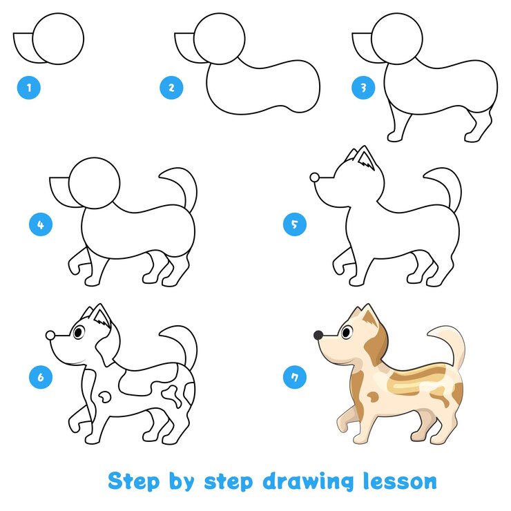 Children's game to develop drawing skills for preschoolers Create your illustration step by step