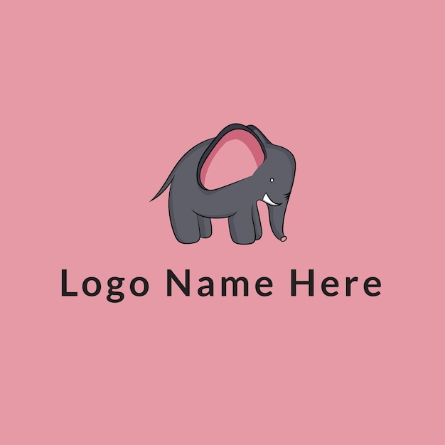 Vector children's gift shop logo with a baby elephant