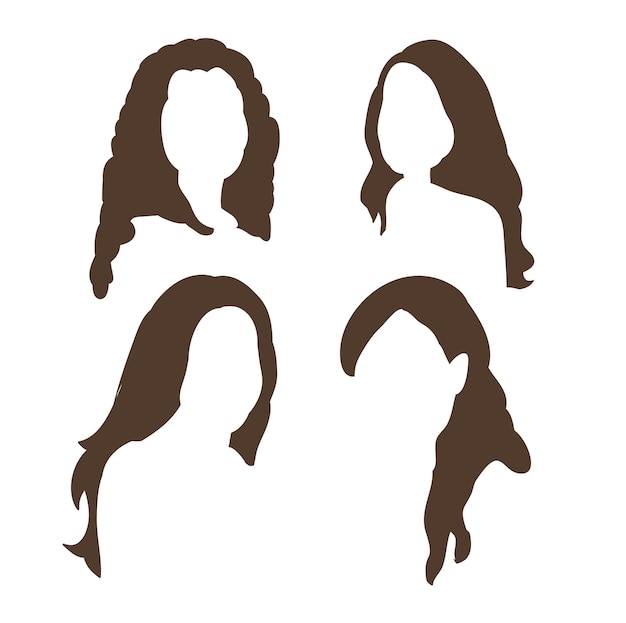 Vector children's girl hair