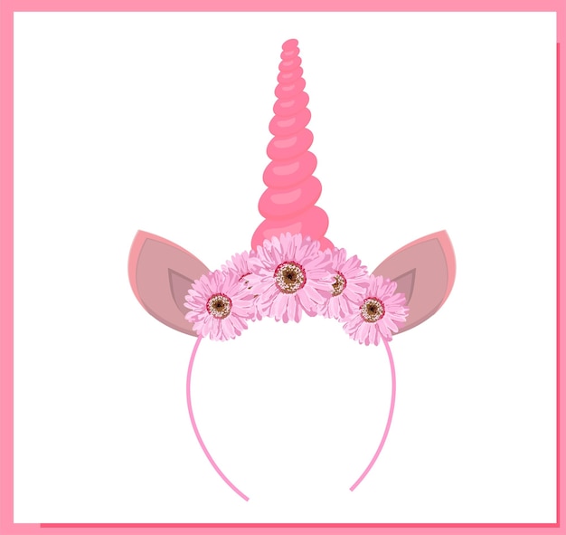 Cappello per bambini unicorno horn ornamento per capelli unicorno illustrazione vettoriale