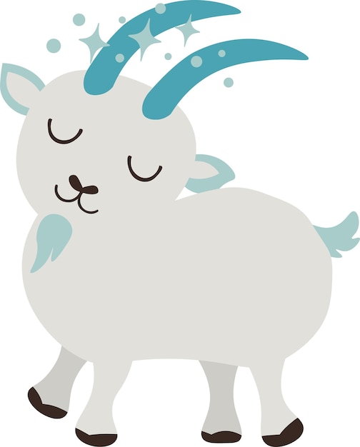 Children's horoscope icon. children's zodiac. zodiac sign capricornus illustration.