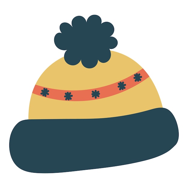 Vector children's knitted hat children's accessories for mild weather vector illustration icon isolated on a background
