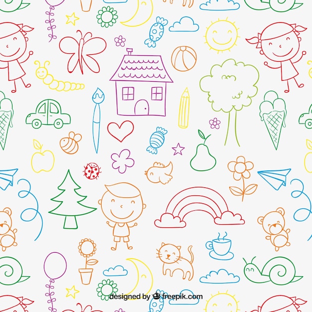 Vector children's pattern in colorful style