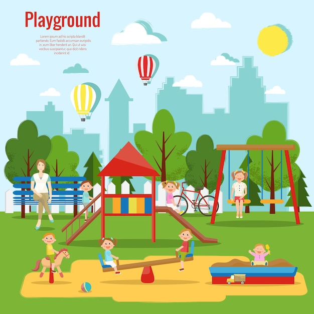 Vector children's playground  children's activity,