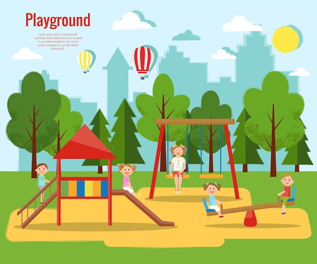 Vector children's playground  children's activity,