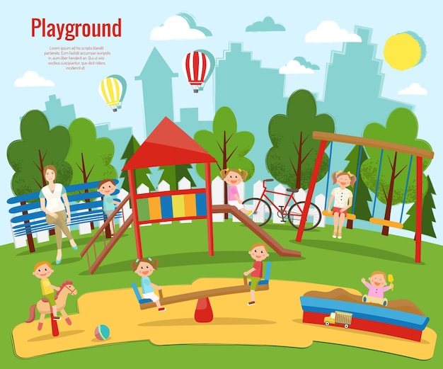 Vector children's playground