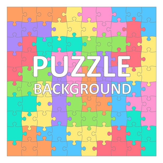 Children's Puzzle background with colored shapes. 100 pieces. Vector illustration