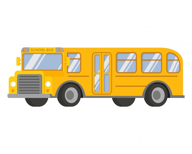 Vector children's school bus yellow.