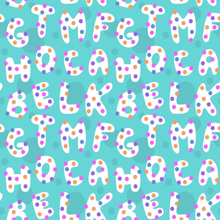 Vector children's seamless pattern with alphabet