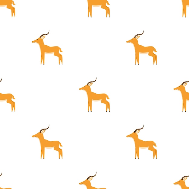 Children s seamless pattern with the image of an antelope