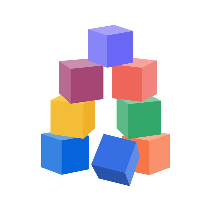 Vector children s toys cubes colorful cubes for children educational children s toys vector illustration