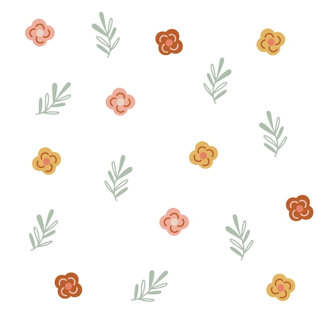 Children seamless pattern design with with florals. vector illustration.