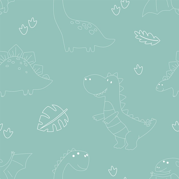 Children seamless pattern with Dino for fabrics clothing holidays packaging paper decoration