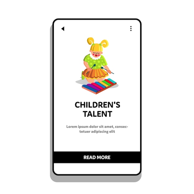 Vector children talent for musical instrument