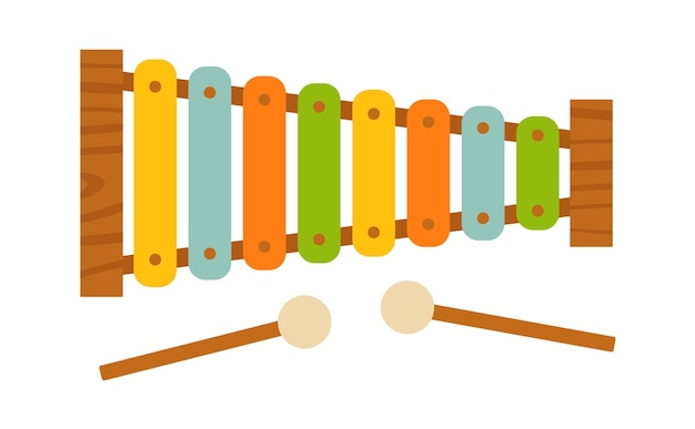 Вектор Детская игрушка ксилофон значок векторные иллюстрации