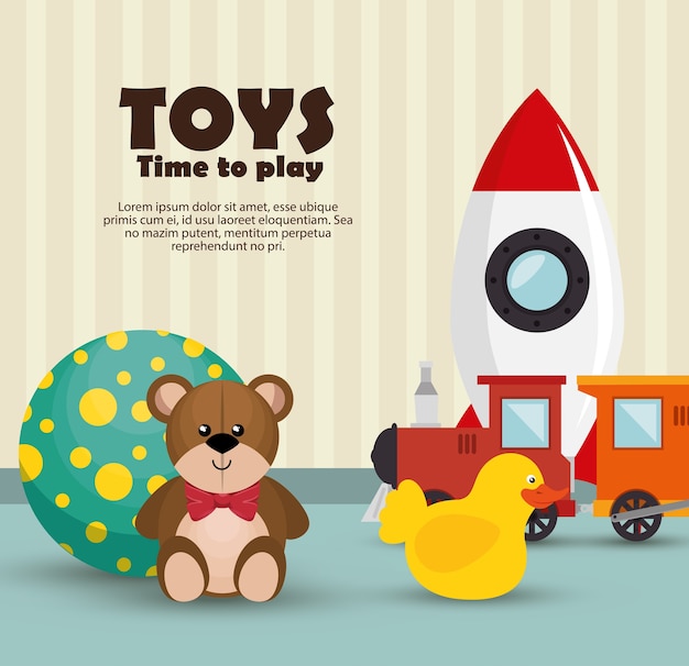 Vector children toys set icons