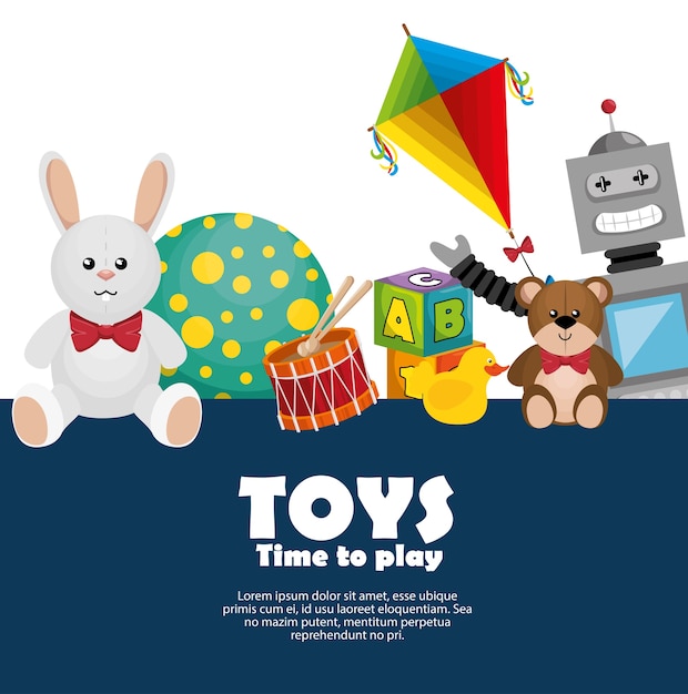 Vector children toys set icons