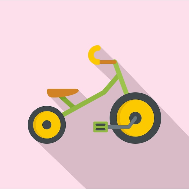Иконка детского трехколесного велосипеда Плоская иллюстрация векторной иконки детского трехколесного велосипеда для веб-дизайна
