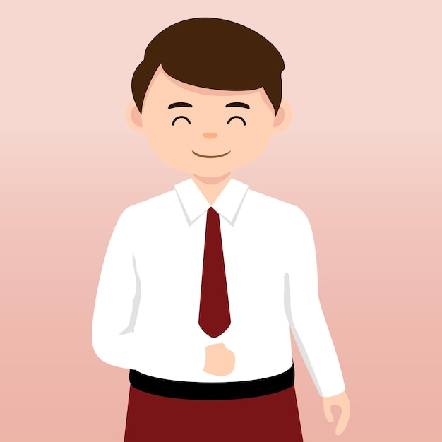 Children using uniform portrait hand gesture at school vector illustration