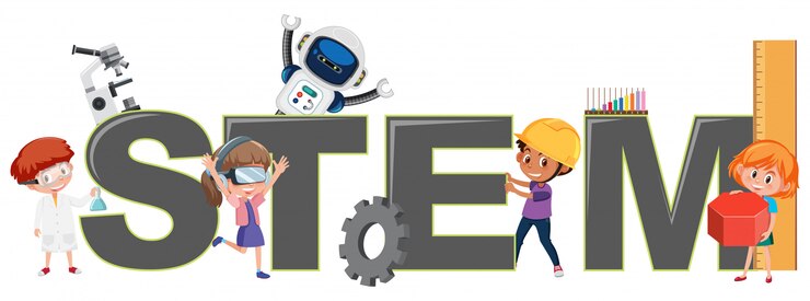 Vector children with stem logo