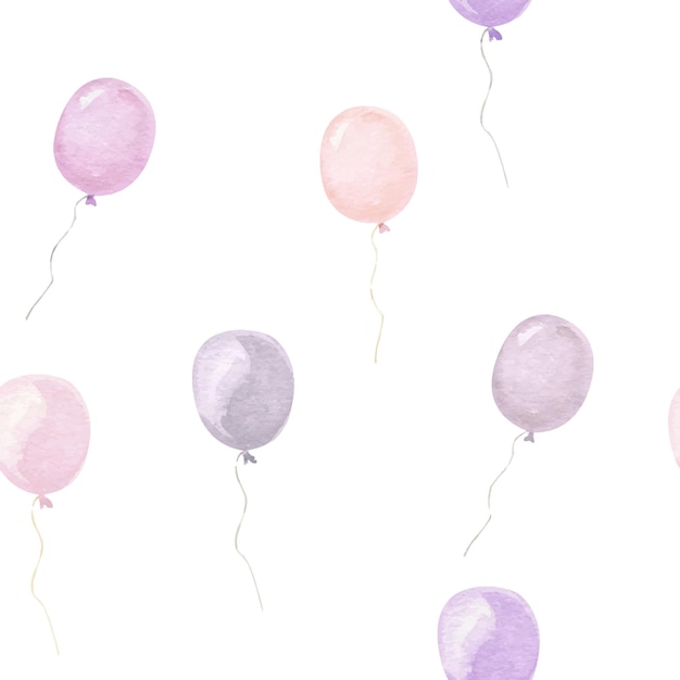 Vector children039s pattern with a bunch of balloons