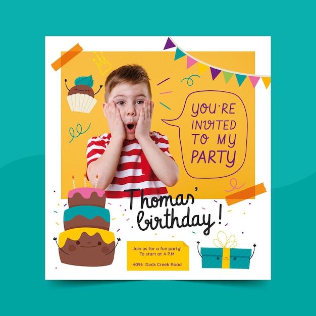childrens birthday invitation template