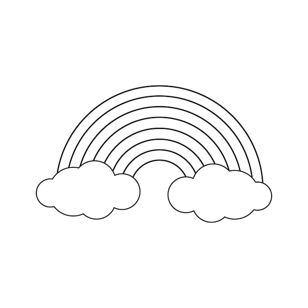 Simpatico arcobaleno per bambini. illustrazione vettoriale