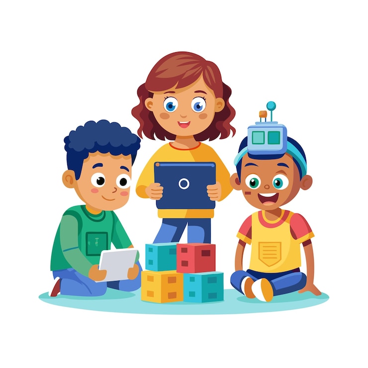 Vector childrens learning and entertaining cartoon character vector illustration for education and media