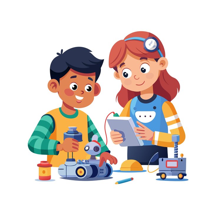 Vector childrens learning and entertaining cartoon character vector illustration for education and media