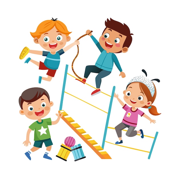 childrens learning and entertaining cartoon character vector illustration for education and media