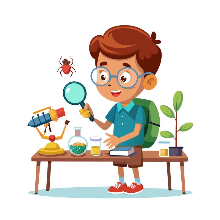 Vector childrens learning and entertaining cartoon character vector illustration for education and media