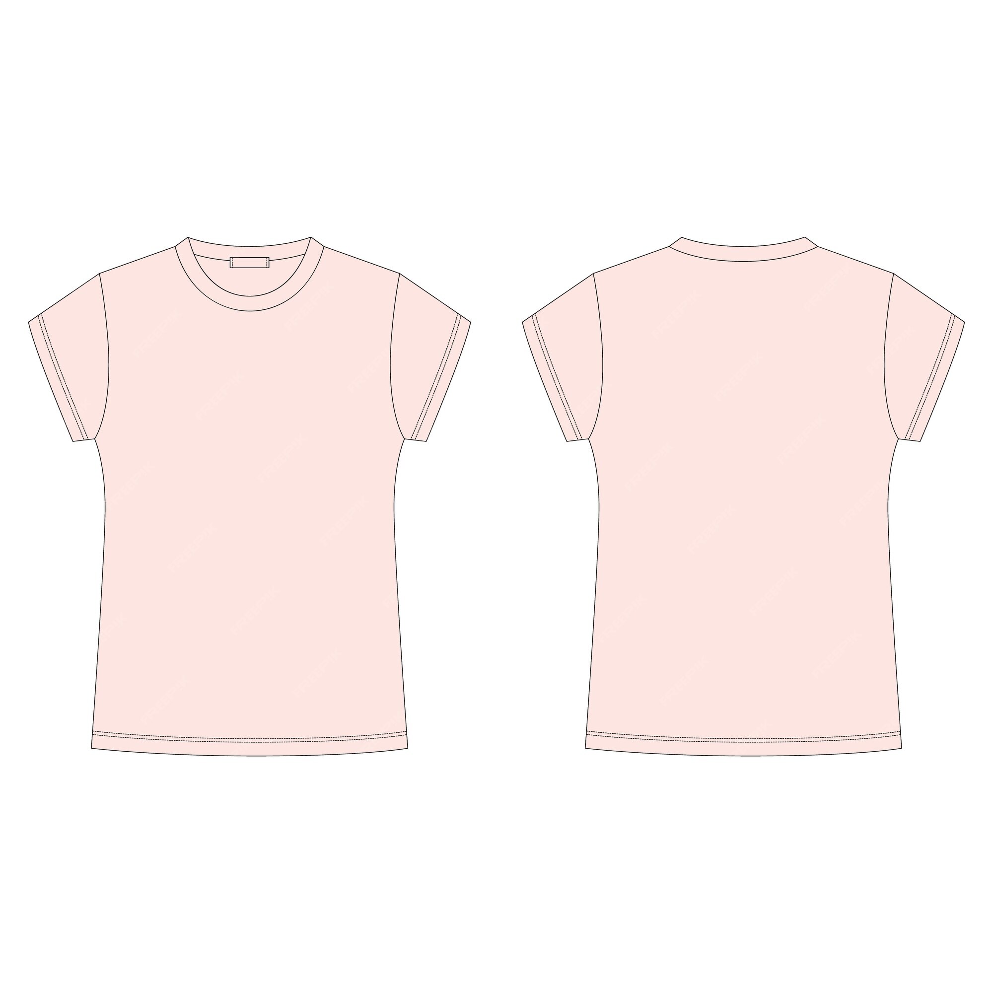 blank pink t shirt front and back