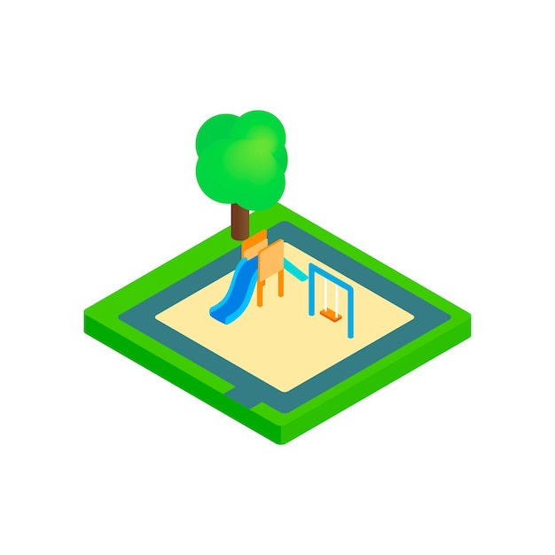 Vector childrens playground isometric 3d icon on a white background