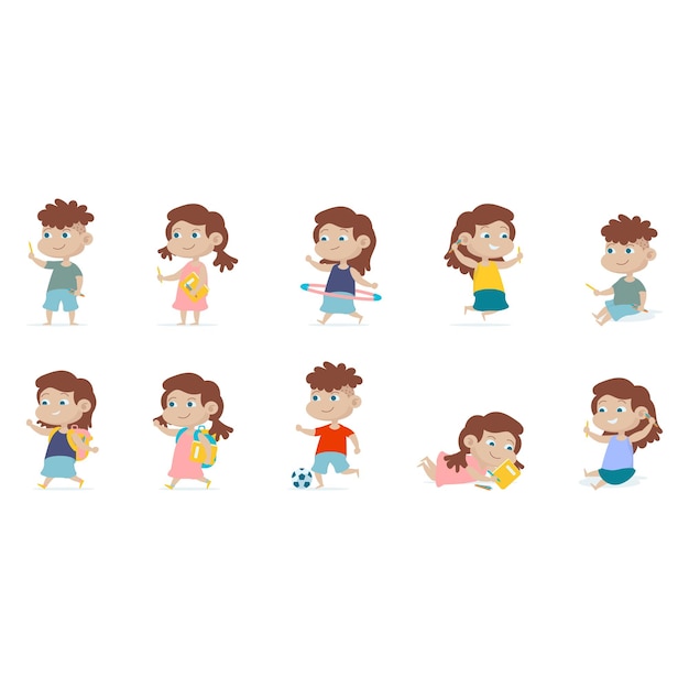 Vector childrens playing illustration