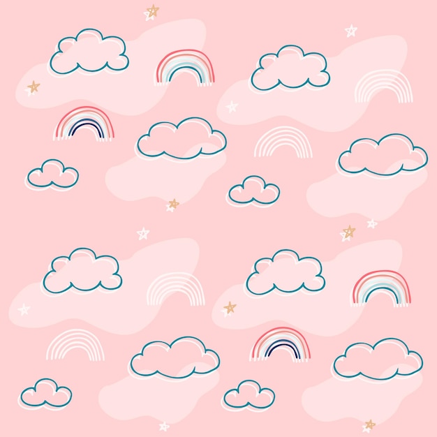 Childrens print with rainbows background for children pattern for childrens bedding